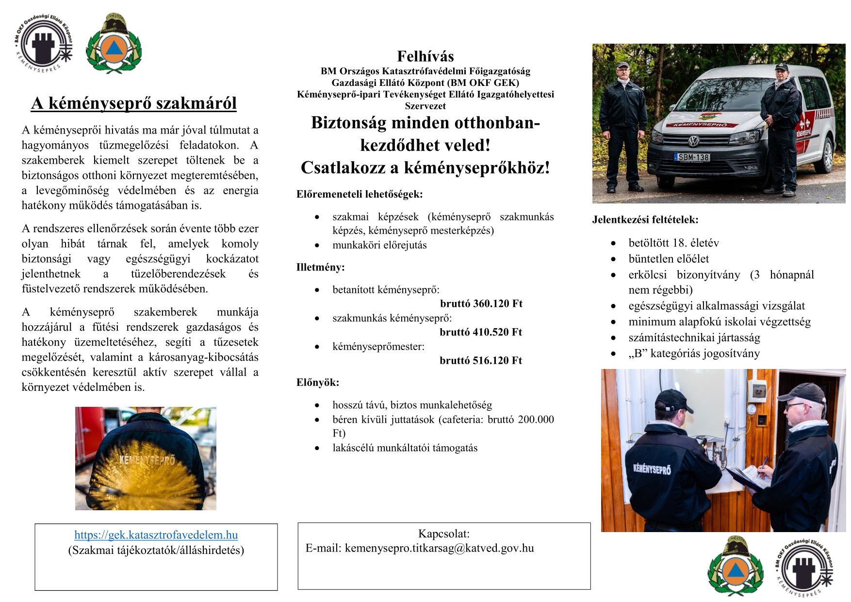 Kéményseprő - álláshirdetés