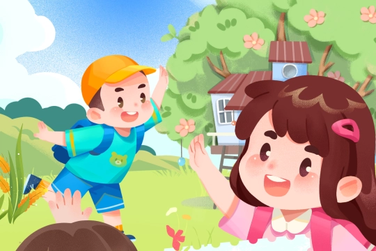 Blue and Green Illustrated Field Trip Poster