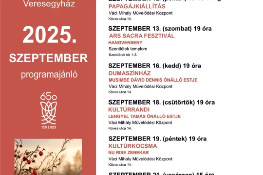 PROGRAMAJÁNLÓ 2025. SZEPTEMBER