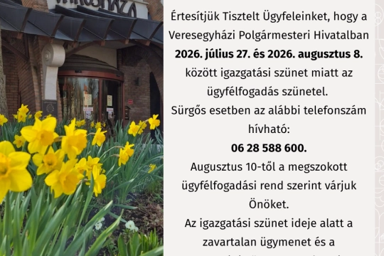IGAZGATÁSI SZÜNET 2026