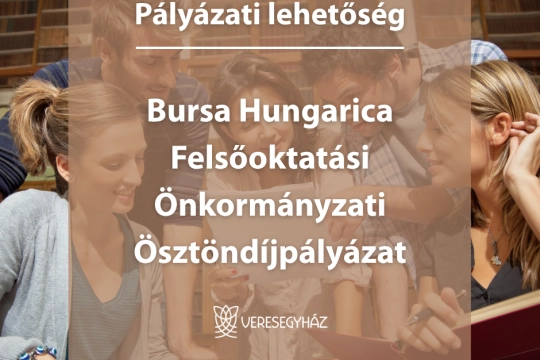 Veresegyház Város Önkormányzata a Kulturális és Innovációs Minisztériummal együttműködve 2026. évre is kiírja a Bursa Hungarica Felsőoktatási Önkormányzati Ösztöndíjpályázatot.